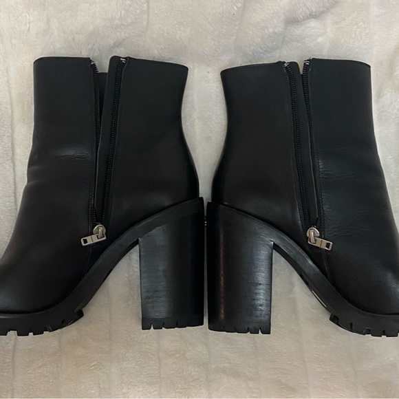 Coach Black Heeled Boots with Chunky Block Heel - Picture 3 of 6